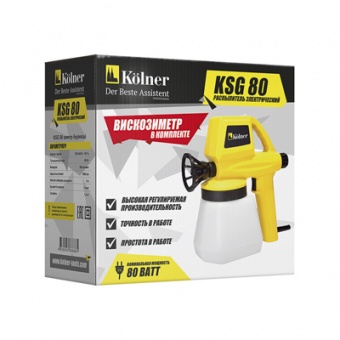 Распылитель электрический 80Вт 300 мл/мин  объем 1000 мл  вискозиметр Kolner KSG 80