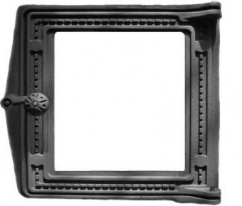 Дверка топочная ДТ-4С 291х296х70 (218х188) краш, со стеклом, термошнур (Рубцовск)